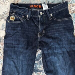 CINCH MEN'S IAN DARK STONE WASH MID RISE SLIM FIT BOOT CUT JEANS size 29x34